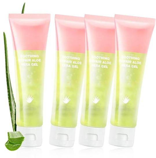 4PCS Moisturizing Gel for Face & Body – Fast Absorbing Non-Sticky Aloe After Sun Lotion for All Skin Types