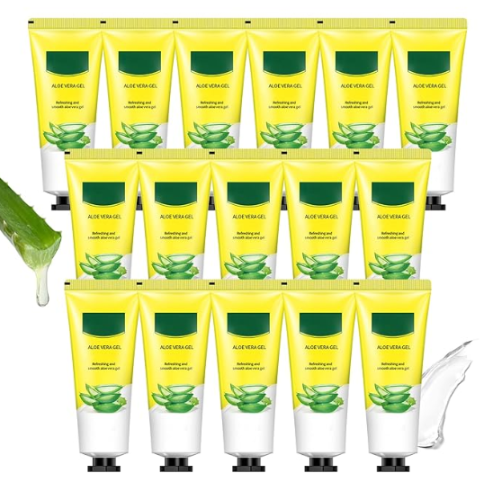 16PCS Organic Aloe Vera Gel – Natural Hydration and After-Sun Care for Face and Body