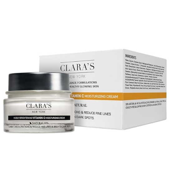CLARA’S NEW YORK Brightening Vitamin C Moisturizer – Fade Dark Spots, Reduce Fine Lines, and Reveal Radiant Skin