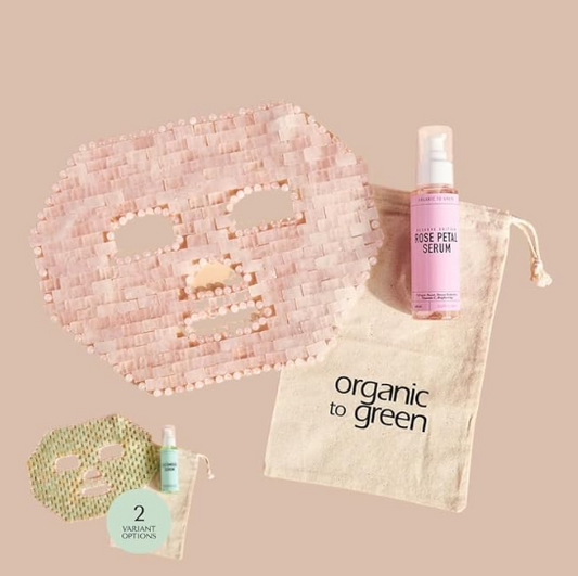 Organic To Green Crystal Rose Quartz Gem Facial Mask: Natural Spa Skincare for Puffy Eyes and Dark Circles