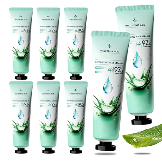 8PCS Purity Aloe Vera Gel – Hydrating, Non-Sticky Aloe Gel for Face and Skin