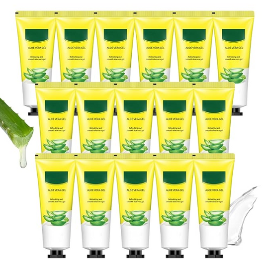 16PCS Organic Aloe Vera Gel Set – Pure Hydrating Aloe Moisturizer for Face, Body, and After-Sun Care