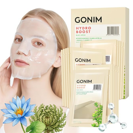 GONIM Face Mask Korean Skincare with Hyaluronic Acid & Collagen – Vitamin C Hydrating Sheet Mask 15-Pack