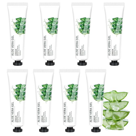 8PCS Organic Aloe Vera Gel for Face and Body – Non-Sticky After Sun Moisturizing Skin Care