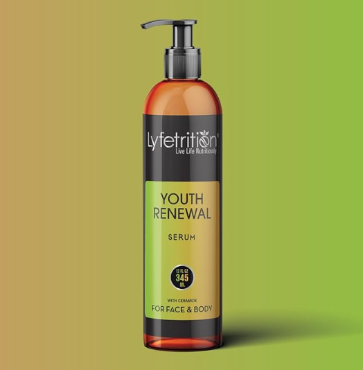Lyfetrition Youth Renewal Serum – Anti-Aging Face Formula with Aloe & Retinol | 12 fl oz