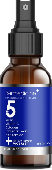 5 in 1 Super Charged Anti-Aging Face Mist with Retinol, Vitamin C, Collagen, Hyaluronic Acid & Niacinamide – Hydrate, Brighten, and Rejuvenate Your Skin