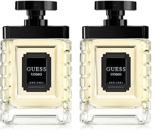 GUESS UOMO Eau de Toilette 3.4 Fl Oz (Pack of 2) – Bold Amber Fougere Fragrance for Men