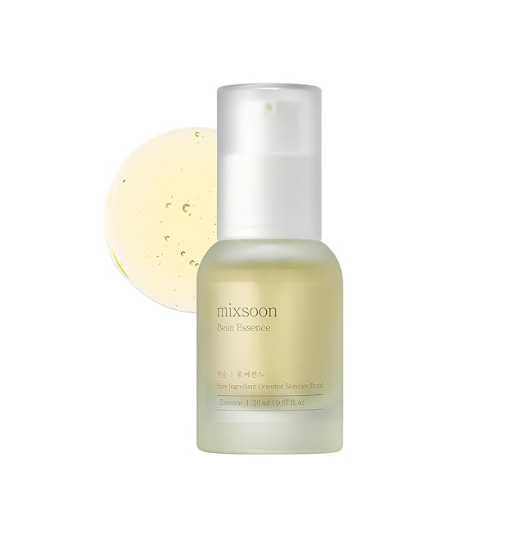 mixsoon Bean Essence 0.68 Fl. Oz. / 20ml – Fermented Beans Exfoliating & Hydrating Essence for Korean Glass Skin