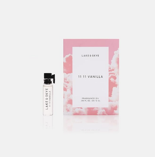Lake & Skye 11 11 Vanilla Fragrance Oil 0.06 oz – Mini Unisex Perfume with Vanilla, Musk & Essential Oils