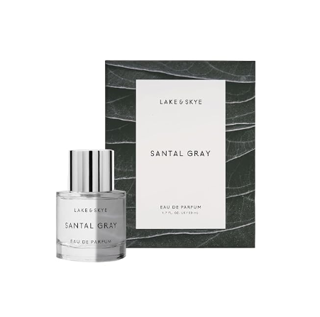 Lake & Skye Santal Gray Eau de Parfum – Woody, Unisex Fragrance | Long-Lasting Vegan Perfume | 1.7 fl oz