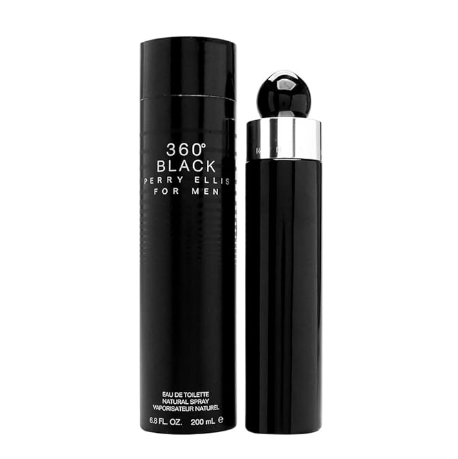 PERRY ELLIS 360 Black for Men Eau De Toilette Spray – Bold Lavender Scent in a 6.8 oz Bottle