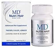 Nutri Hair Growth Supplement con biotina (30 cápsulas) | Previene la caída del cabello, minimiza la caída del cabello, el adelgazamiento, la rotura y promueve el cabello más largo y grueso | Formul