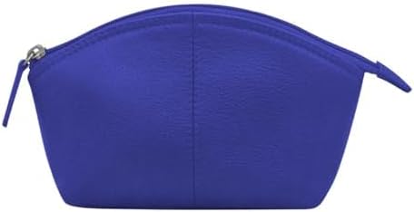 ili New York Genuine Leather Cosmetic Pouch – RFID Blocking, Leather Makeup Bag for Purse with Top Zip Closure & Interior Zip Pocket, Perfect as a Compact and Stylish Travel Cosmetic Bag