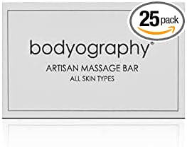 Bodyography Blanc - Bulk Artisan Massage Bar | 1.8 oz | Vanilla White Tea, Mini Travel Size Toiletries (100% Recyclable)| Individually Boxed Hotel Amenities, Suitable for All Skin