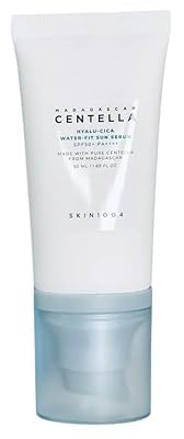 Hyalu CICA Water-fit Sun Serum 50 ML – Lightweight, Hydrating Serum with Protection, Soothing for Sensitive Skin, Moisturizing & Non-Greasy andGeoMetal™ Gauze Pad