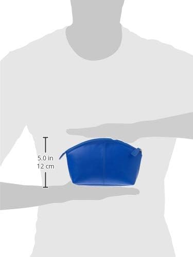 ili New York Genuine Leather Cosmetic Pouch – RFID Blocking, Leather Makeup Bag for Purse with Top Zip Closure & Interior Zip Pocket, Perfect as a Compact and Stylish Travel Cosmetic Bag