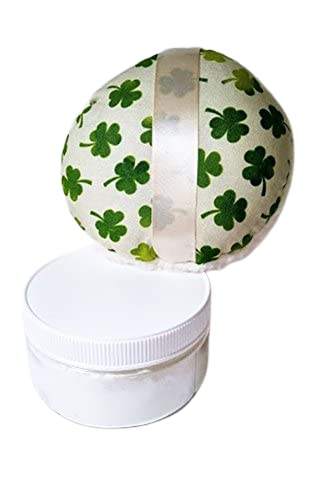 Irish Clover Silk Dusting Powder and Clover Design Body Puff Set