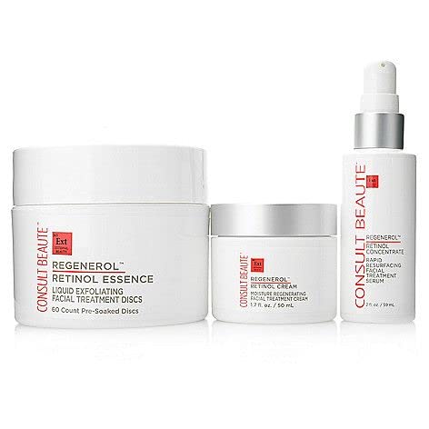 Consult Beaute - Regenerol - Retinol Exfoliating Facial Treatment Discs - Micro Exfoliation for Face - Smoother Skin - 60 Disposable Wipes