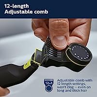 Philips Norelco OneBlade 360 Pro Hybrid Electric Shaver & Trimmer, with 12-in-1 Comb, QP6531/70