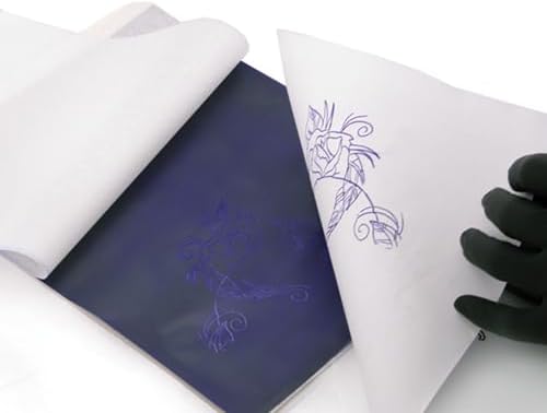 Atsui Tattoo Stencil Paper - Available in 20pcs Sheets, 100pcs Sheets, & 100 Feet Roll - Use by Hand or Stencil Machine - New and Improved Formula (A4 Roll)