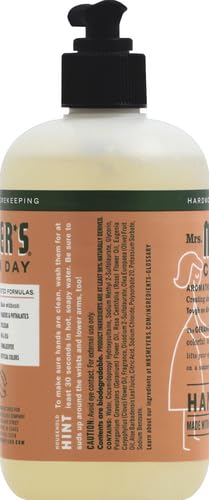 MRS. MEYER'S CLEAN DAY Hand Soap, Made with Essential Oils, Biodegradable Formula, Geranium, 12.5 fl. oz