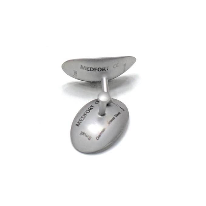 Corneal Eye Shield Protector Stainless Steel with holding Point, 26mm X 17mm (Small), Set of 2 Pcs, Silver