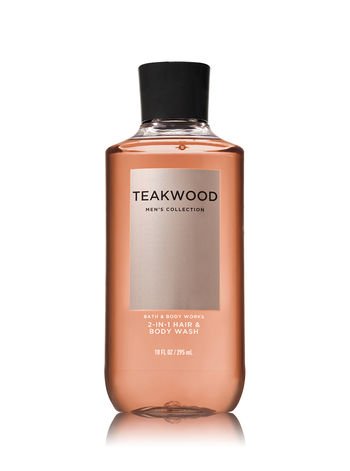 Bath & Body Works - Teakwood - Deodorizing Body Spray and 2 in 1 Hair and Body Wash - Gift Set