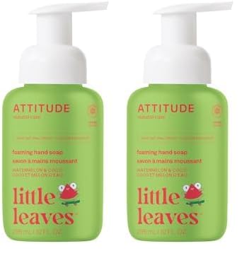 ATTITUDE Foaming Hand Soap for Kids, Plant and Mineral-Based Ingredients, Vegan and Cruelty-free Personal Care Products, Watermelon & Coco, 10 Fl Oz (Pack of 2)