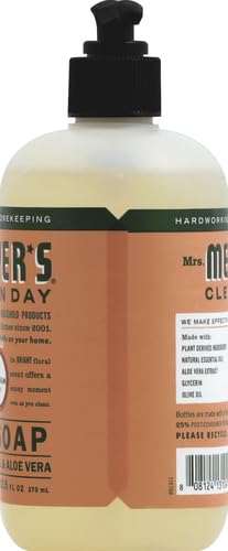 MRS. MEYER'S CLEAN DAY Hand Soap, Made with Essential Oils, Biodegradable Formula, Geranium, 12.5 fl. oz