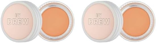 FLOWER Beauty Chill Out Smoothing Color Correcting Cream - Conceals + Brightens Dark Circles - Hydrates + Moisturizes Skin - Makeup Infused With Vitamin E + Jojoba (Medium Peach) (Pack of 2)