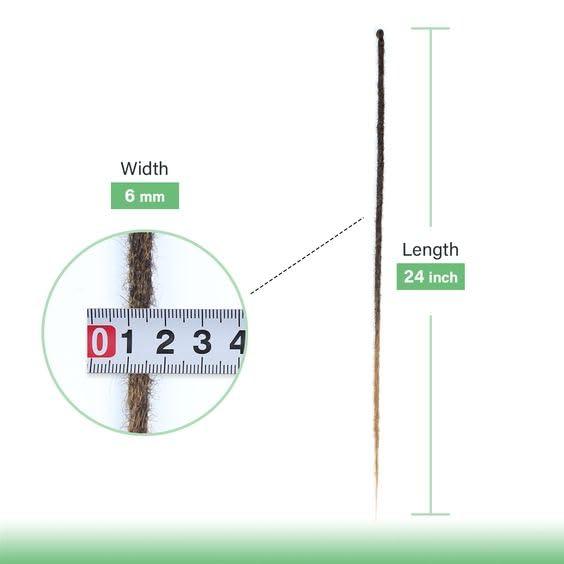 24 In 30 Strands SE Dreadlock Extensions, Ombre Deep Brown Thin 0.6cm Width Synthetic Dreads Extensions, 100% Handmade Dreads Hippie Style Dreadlocks for Woman