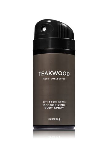 Bath & Body Works - Teakwood - Deodorizing Body Spray and 2 in 1 Hair and Body Wash - Gift Set