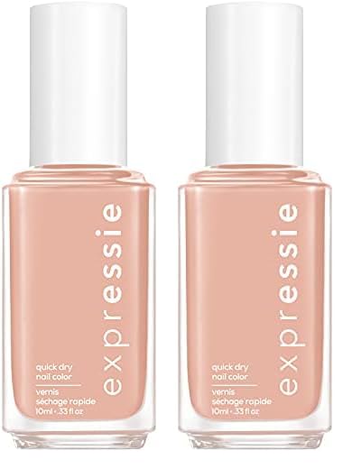 essie expressie Quick-Dry Vegan Nail Polish, Buns Up, Light Beige Nude, 0.33 Ounce (Pack of 2)