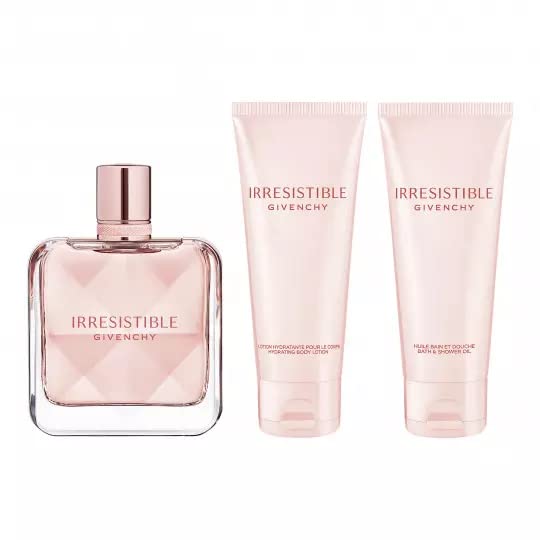 Givenchy Irresistible 3-Piece Gift Set for Women, (2.7 Oz Eau De Parfum Spray + 2.5 Oz Hydrating Body Lotion + 2.5 Oz Bath & Shower Oil)