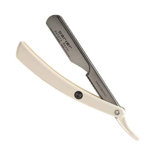 Parker PTW Push Type Blade Load Professional Straight Edge Barber/Shavette Razor with Stainless Steel Blade Arm and 5 Parker Premium Platinum Blades