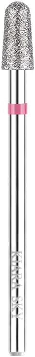 Kiara Sky Cuticle Bit and Bundle - Diamond Cuticle Drill Bits - Long Lasting Nail Drill Bits - Professional Cleaner Tool for Under Nails, Conical Round Medium Cuticle Bit
