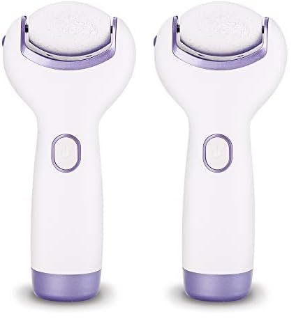 Automatic Foot File, Perfect for Pedicure, Callus Removal, Foot Scrub, Removes Rough Skin, Purple and White (Pack of 2)