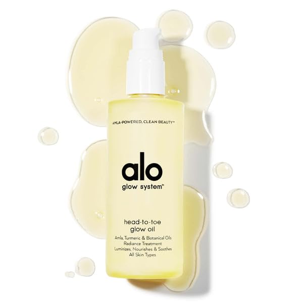 Alo Head-to-Toe Glow Oil | Glow-Boosting Natural Dry Body Oil | Jojoba, Amla, Aloe & Vitamin E | Hydrates & Nourishes Skin | Citrus Scent | 3.2 Oz