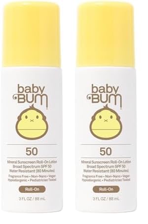 Baby Bum Mineral SPF 50 Roll-On Sunscreen | Vegan and Hawaii 104 Reef Act Compliant (Octinoxate & Oxybenzone Free) Broad Spectrum Moisturizing UVA/UVB Easy Roller Ball Sunscreen Lotion (Pack of 2)