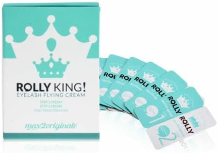 Rolly King Perm Step 1 & 2 for Eyelash Lifting and Brow Lamination for Professionals, 10 Sachets in a Box