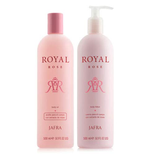 Jafra Royal Rose (Rich Body Oil & Lotion Set) 16.9oz Each