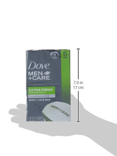 Dove Men+care Extra Fresh Body + Face Soap Bars, 3.17 (Pack of 6)