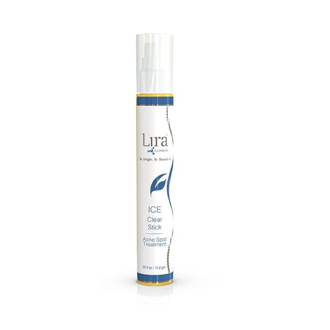 Lira Clinical ICE Clear Stick - On-the-Go Acne Spot Treatment Stick Infused with Salicylic Acid & Collagen Peptides - Quick Fix Pimple Stick to Combat Breakouts & Reduce Redness - 0.5 fl oz