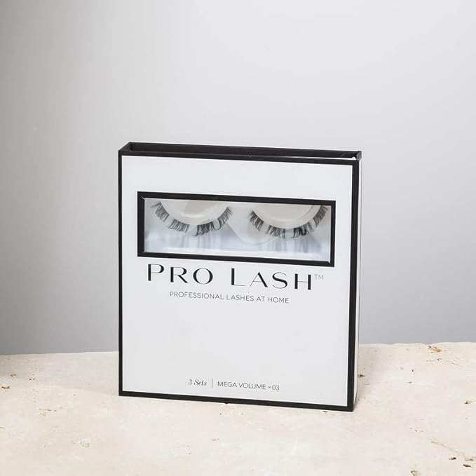 Pro Lash Professionally Styled - Soft and Comfortable Eyelash | Natural Look Eyelashes with ProLock Adhesive System - Lasts up to 10 Days | 3 Sets - Mega Volume No. 3