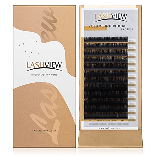 LASHVIEW 0.07 Thickness CC Curl 8-15mm Mixed Tray Volume Faux Mink Eyelash Extensions Silk Individual Lash Extensions Pure Korean Silk lashes Soft Application for Professional Salon Use
