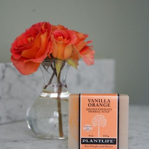 Plantlife Vanilla Orange 3-Pack Bar Soap - Moisturizing and Soothing Soap for Your Skin - Hand Crafted Using Plant-Based Ingredients - Made in California 4 oz Bar