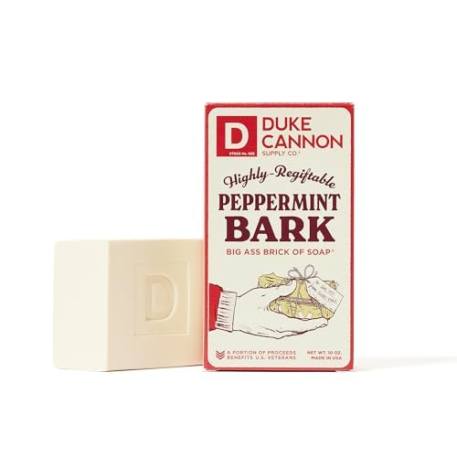 Duke Cannon Supply Co. Big Brick of Soap Bar for Men Holiday Edition - Peppermint Bark Scent, 10 oz. (1 Pack)