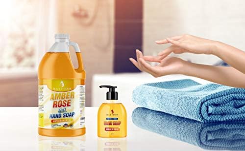 Bastion Antibacterial Hand Soap: Amber Rose Gel Hand Wash : Bulk Refill 1/2 Gallon (64 oz). Sweet Warm Amber Rose Scent. Bulk Hand Wash. Non-toxic. Made In The USA. (Half Gallon - 64 oz)
