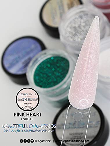 Legacy Nails Professional COLLECTION Acrylic Powder Kit 6 Colors Nail Art Set for Manicure DIY for Dip & Acrylic Nail Extensions (DIAMONDS COLLECTION)