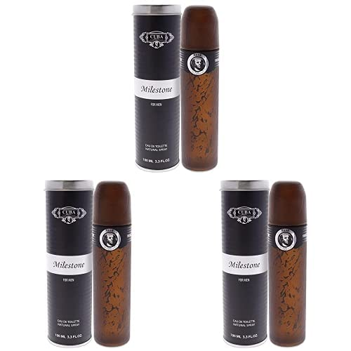 Cuba Milestone for Men Eau de Toilette Spray, 3.3 Ounce (Pack of 3)